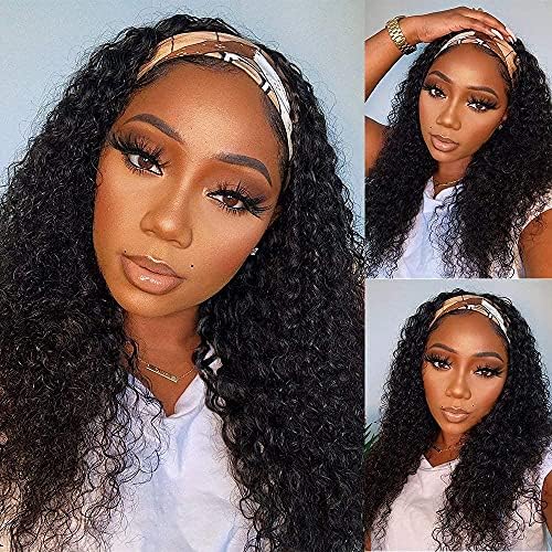 WENYAN Headband Wig Human Hair Deep Wave 22"