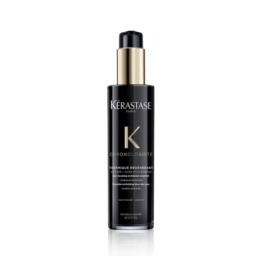 Kerastase Chronologiste Hair Serum Heat Protectant with Argan Oil - Controls Frizz, Strengthens and Prevents Breakage, Protects Against Humidity, For Dry, Fine & Brittle Hair, 5.1 Fl Oz