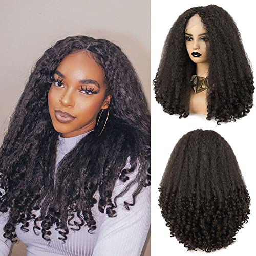 SOKU Afro Curly Lace Front Wig 20 Inch