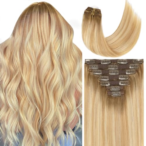 Caliee Hair Extensions Clip in Human Hair 16inch