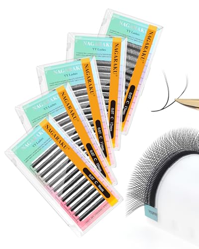 NAGARAKU 5 Trays yy Eyelash Extensions (C curl 9–13mm)