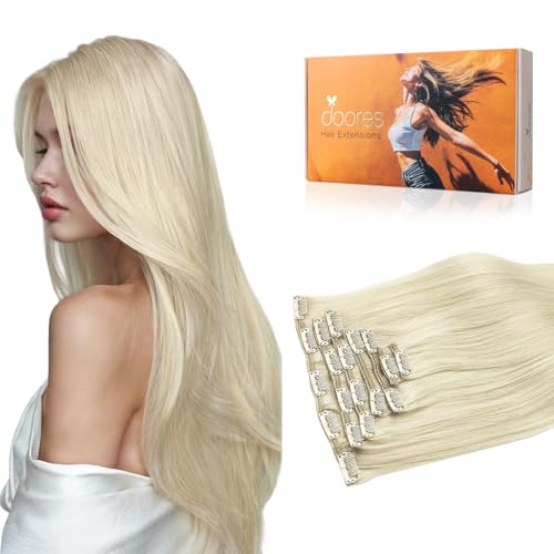 DOORES Platinum Blonde 20 Inch Clip-ins