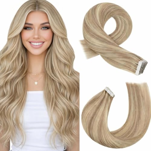Moresoo Tape in Human Hair Extensions Honey Blonde