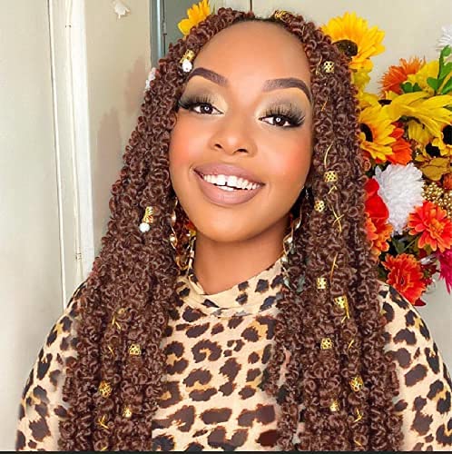 ZRQ Butterfly locs Crochet Hair 18 inch Distressed Locs Crochet Hair 6 Packs Soft Brown Butterfly Locs Crochet Braids Pre Looped Natural Synthetic Locs Crochet Hair Extension (18 Inch,30#)