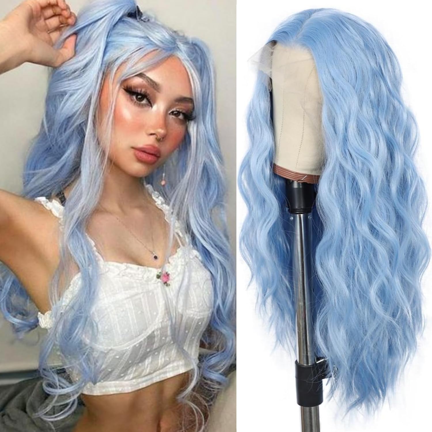 SAPPHIREWIGS Blue Wavy 134 Lace Front Wig