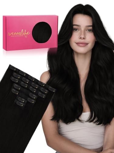 WENNALIFE Seamless Clip In 14" Jet Black