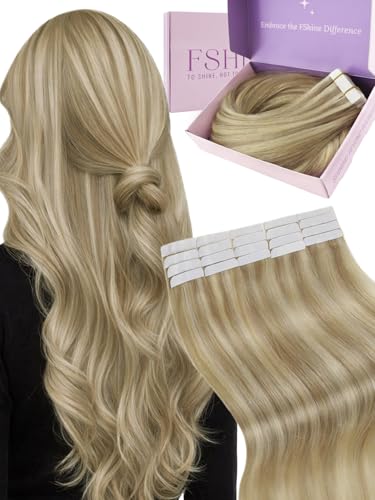 Fshine Blonde Tape in Extensions 14 Inch