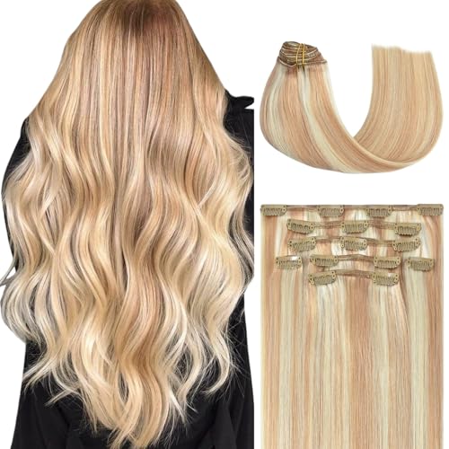 Honsoo Clip in Hair Extensions Real Human Hair