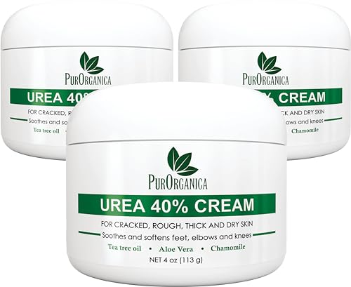 Urea 40% Cream  Made in USA  Foot Cream for Thick, Cracked, Rough, Dead & Dry Skin - Corn, Callus and Dead Skin Remover, Moisturizer For Feet, Elbows, Hands and Knees - Pack of 3
