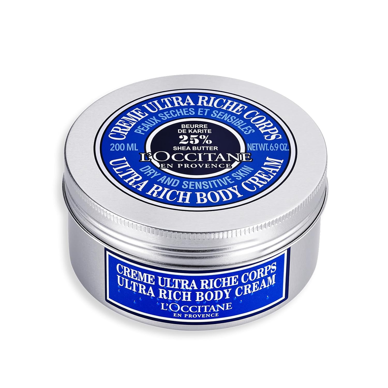 LOccitane Shea Butter Ultra Rich Body Cream, Nourishing Moisturizer for Dry, Sensitive Skin, Fast Absorbing, Refillable, Vegan Skincare, Light Scent