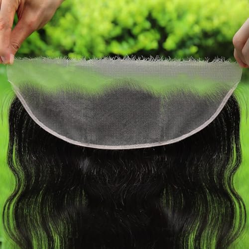 BEEOS 13x4 Skinlike Real HD Lace Frontal Only, 0.10mm Thin Invisible Lace Pre Plucked Body Wave Human Hair Frontal Bleached Knots 18 Inch