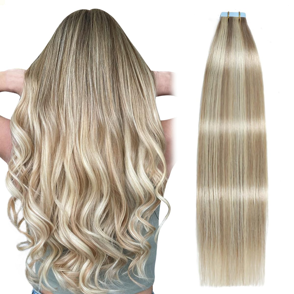 SUYYA Tape in Hair Extensions 20 Inch 50g/pack (#P18/613)