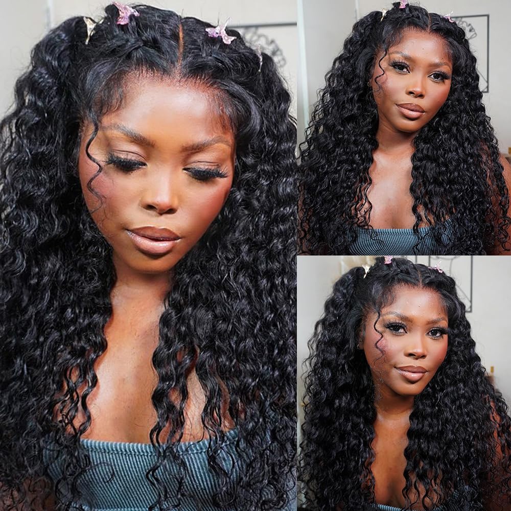 FIRIEYA Deep Wave Lace Front Wig 20 Inch