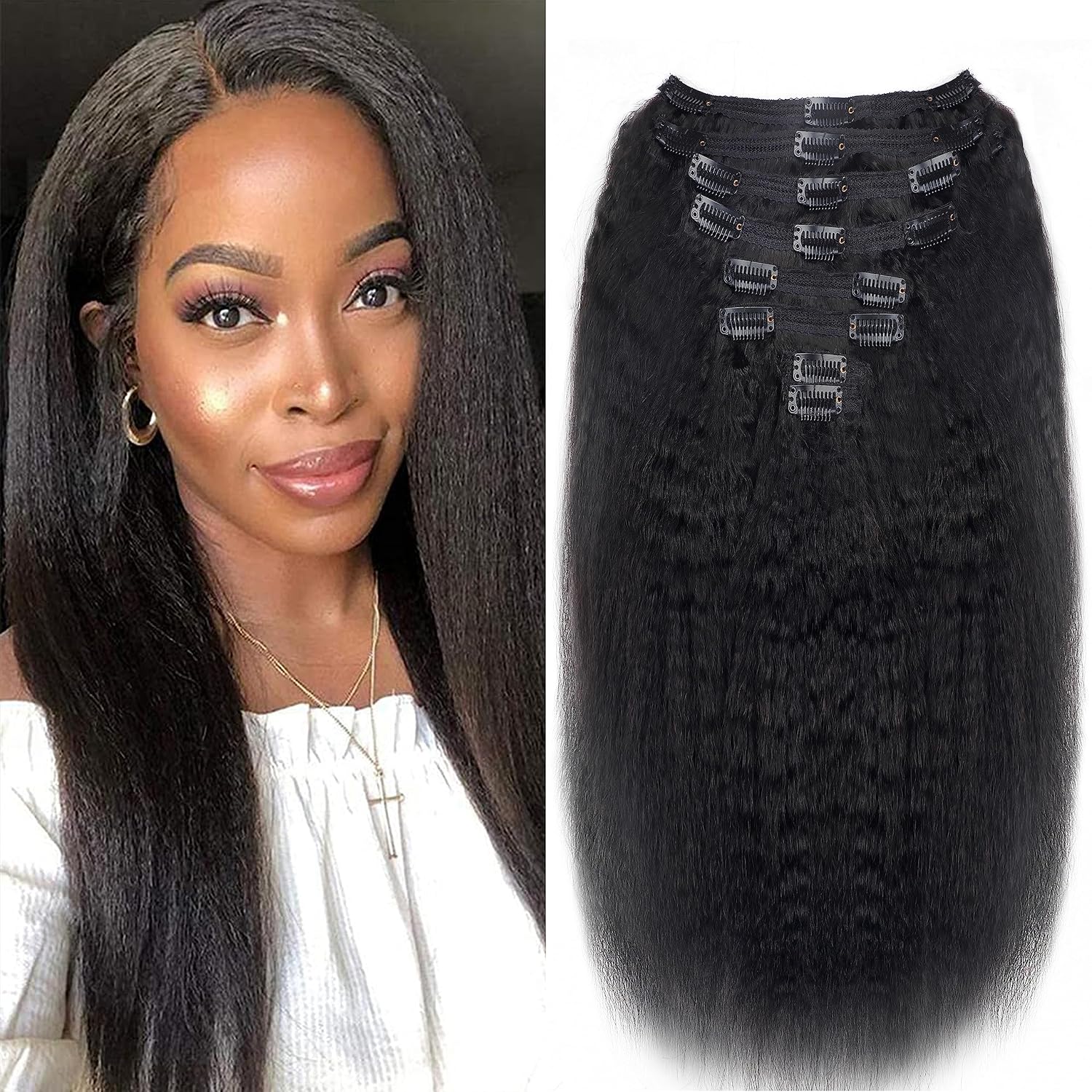 Mihugass Kinky Straight Clip-ins