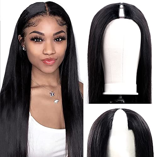 V Part Wigs Straight Brazilian Virgin Human Hair Wig 20"