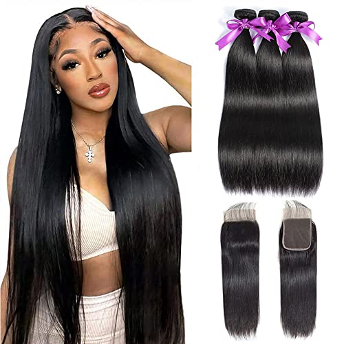 WOWQUEEN Straight Bundles w/ Closure