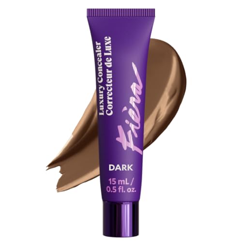 Fiera Luxury Concealer & Foundation with Anti-Aging Ingredients - Full Coverage for Dark Circles, Wrinkles, Fine Lines, and Spots, All-Day Wear For Mature Skin - Dark, 0.5 FL. OZ. / 15 ML