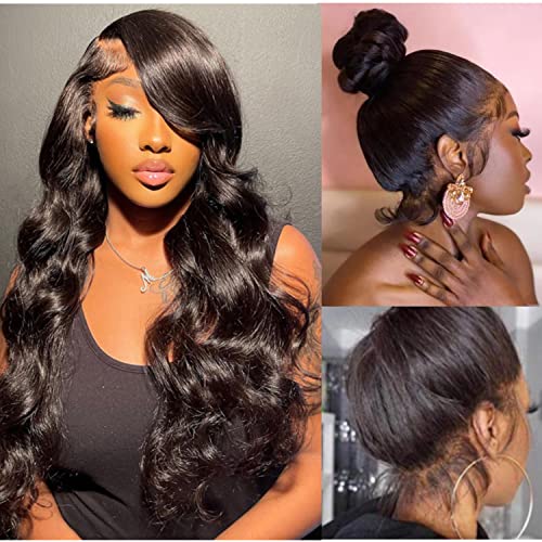 catti Body Wave 360 Lace Front Wigs Human Hair Wigs for Black Women 360 Full Lace Frontal Wigs Human Hair Body Wave 360 HD Lace Front Wig Human Hair Pre Plucked 150% Density (26 Inch)