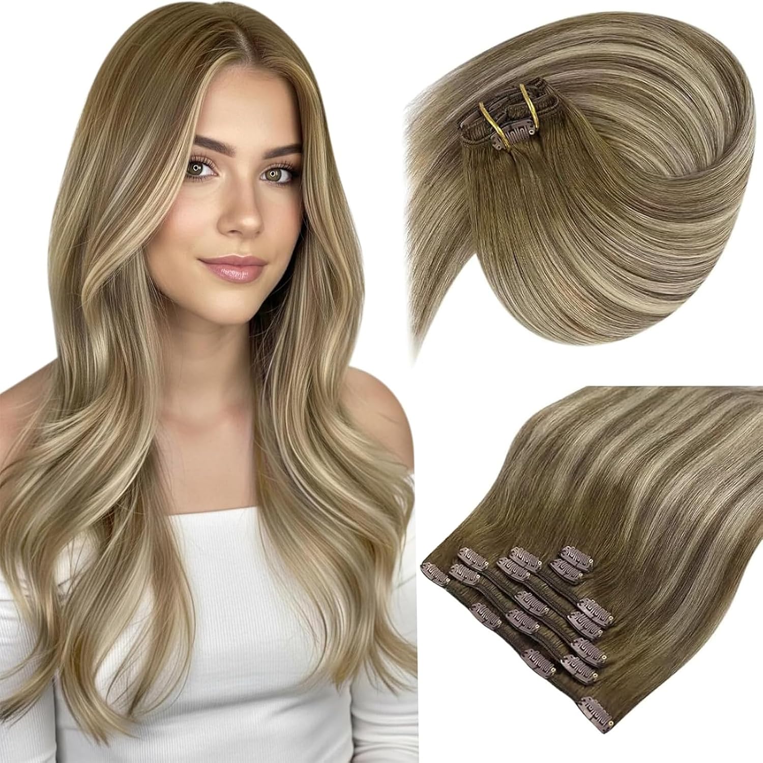 Sunny Hair Clip in Extensions (Ombre Walnut)