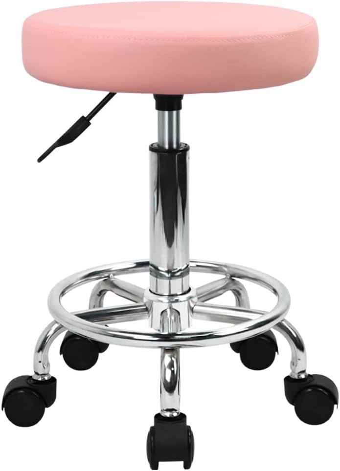 KKTONER PU Leather Round Rolling Stool