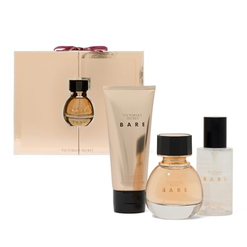 Victoria's Secret Bare 3 Piece Luxe Fragrance Gift Set: 1.7 oz. Eau de Parfum, Travel Lotion & Shimmer Mist