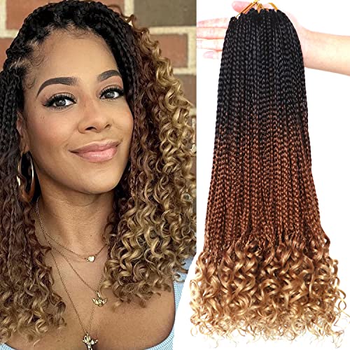 URNice 7 Packs 18 Inch Boho Goddess Box Braids