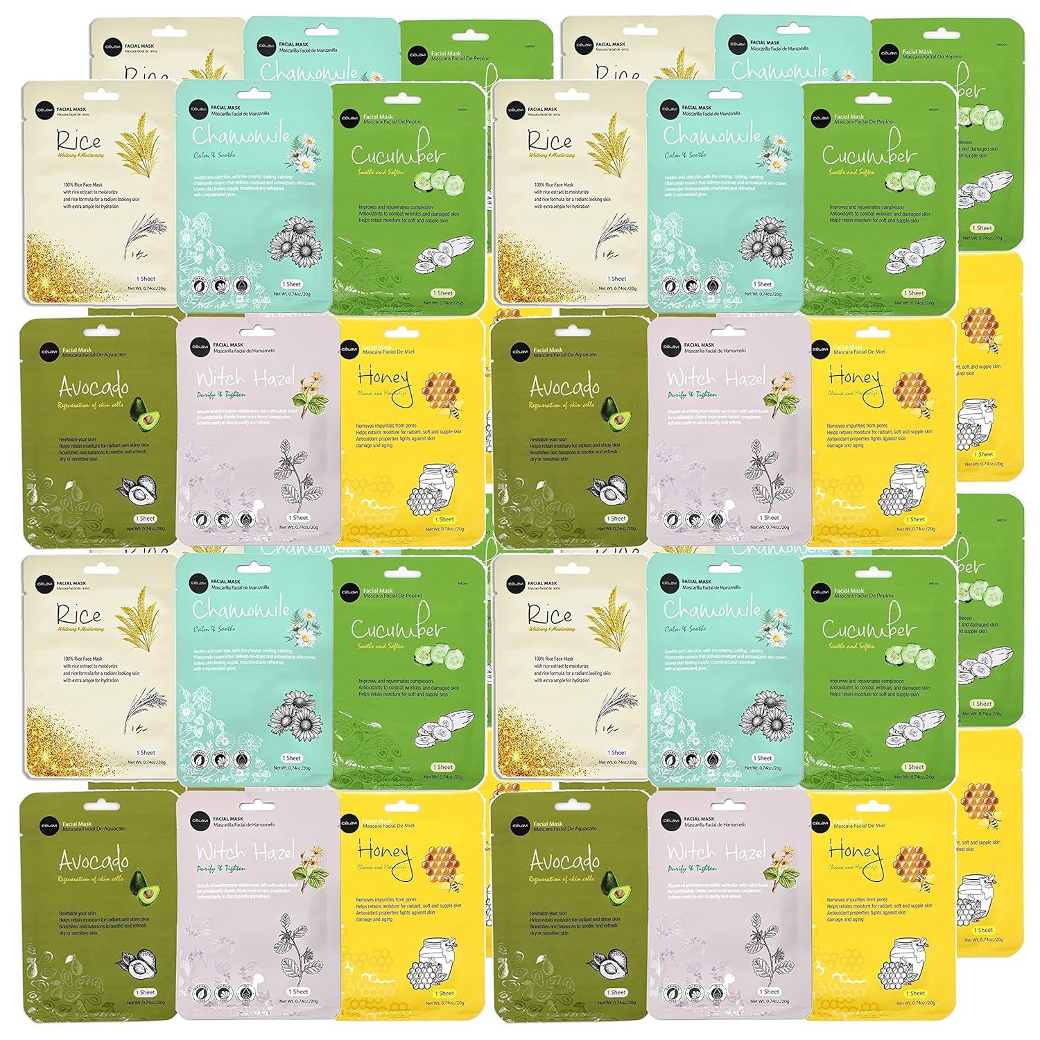 Celavi Essence Facial Face Mask 48-Pack