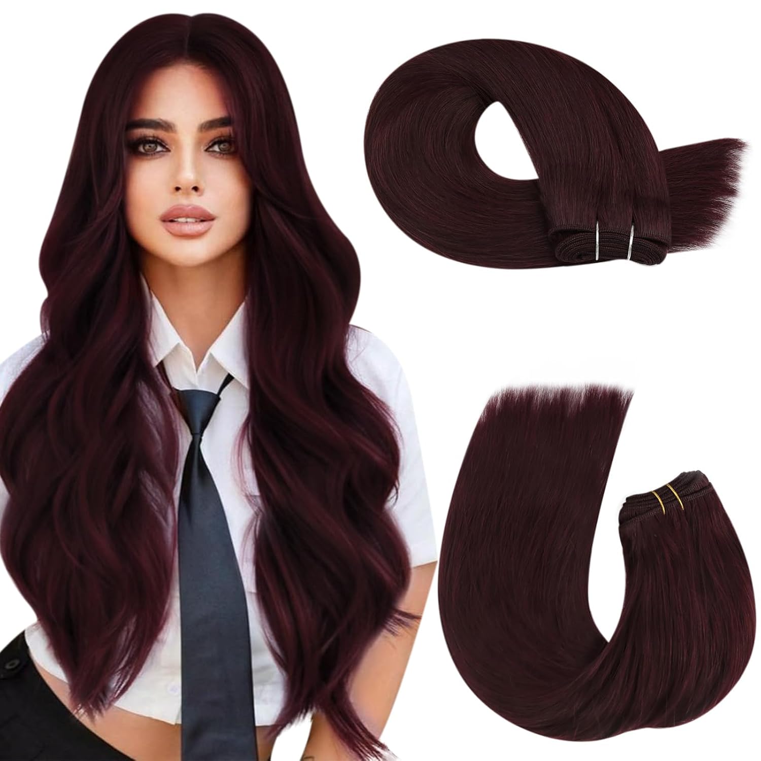Moresoo Wine Red Sew in Weft 20 inch