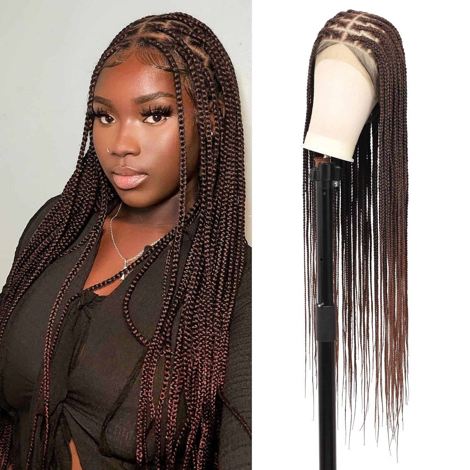 Brinbea 360 HD Lace Knotless Braided Wig