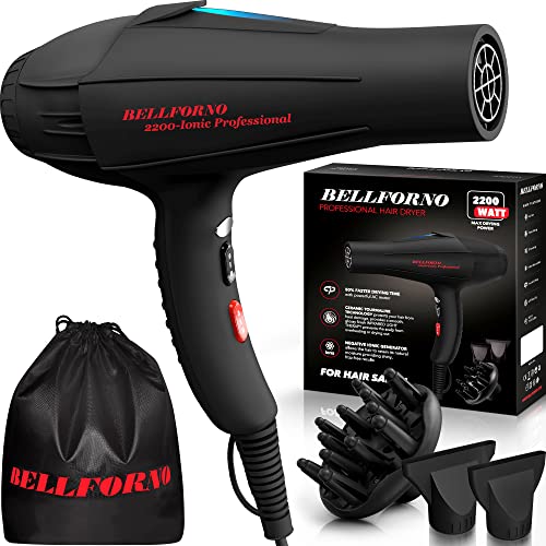 BELLFORNO 2200W Diffuser Hair Dryer
