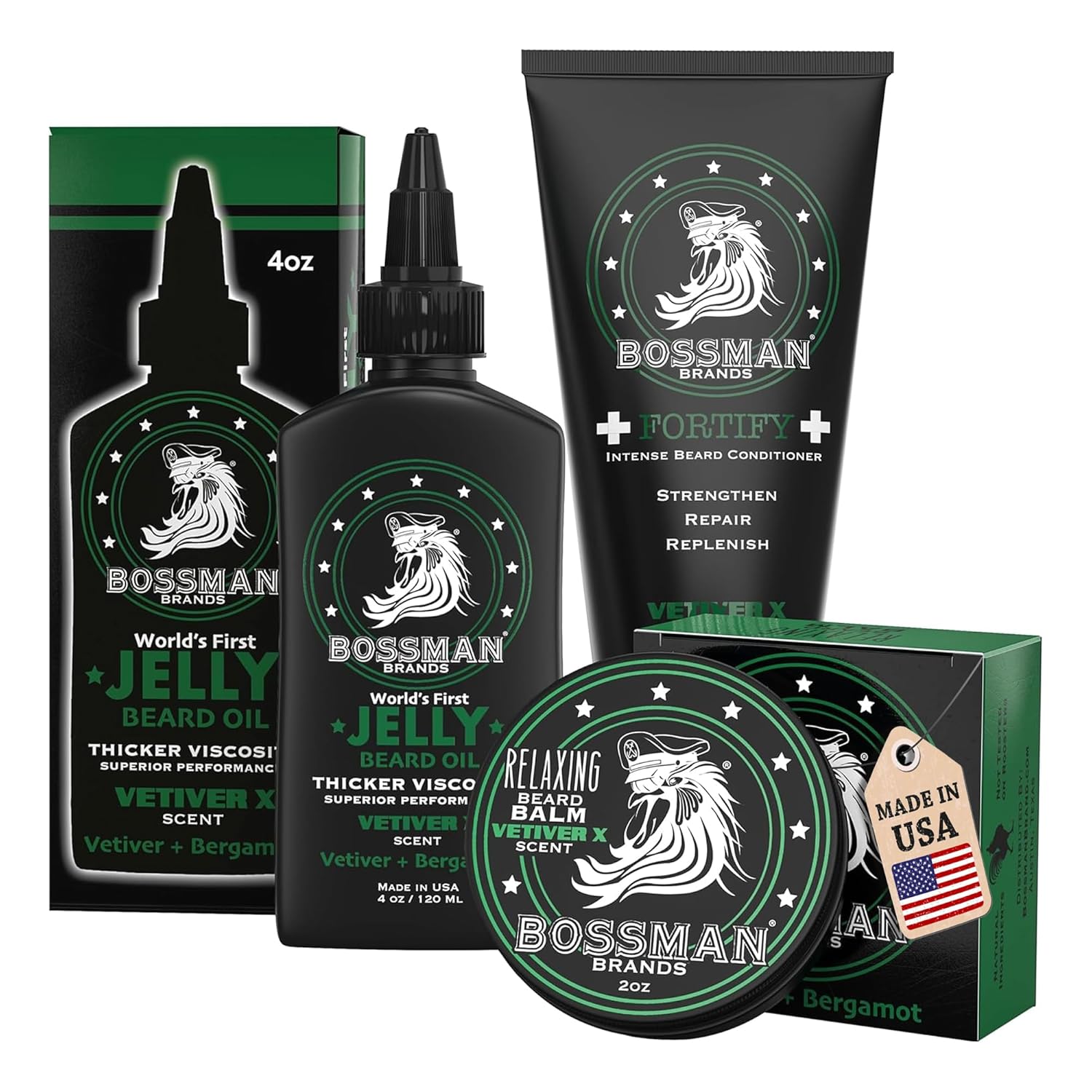Bossman Essentials Beard Kit (Vetiver X)