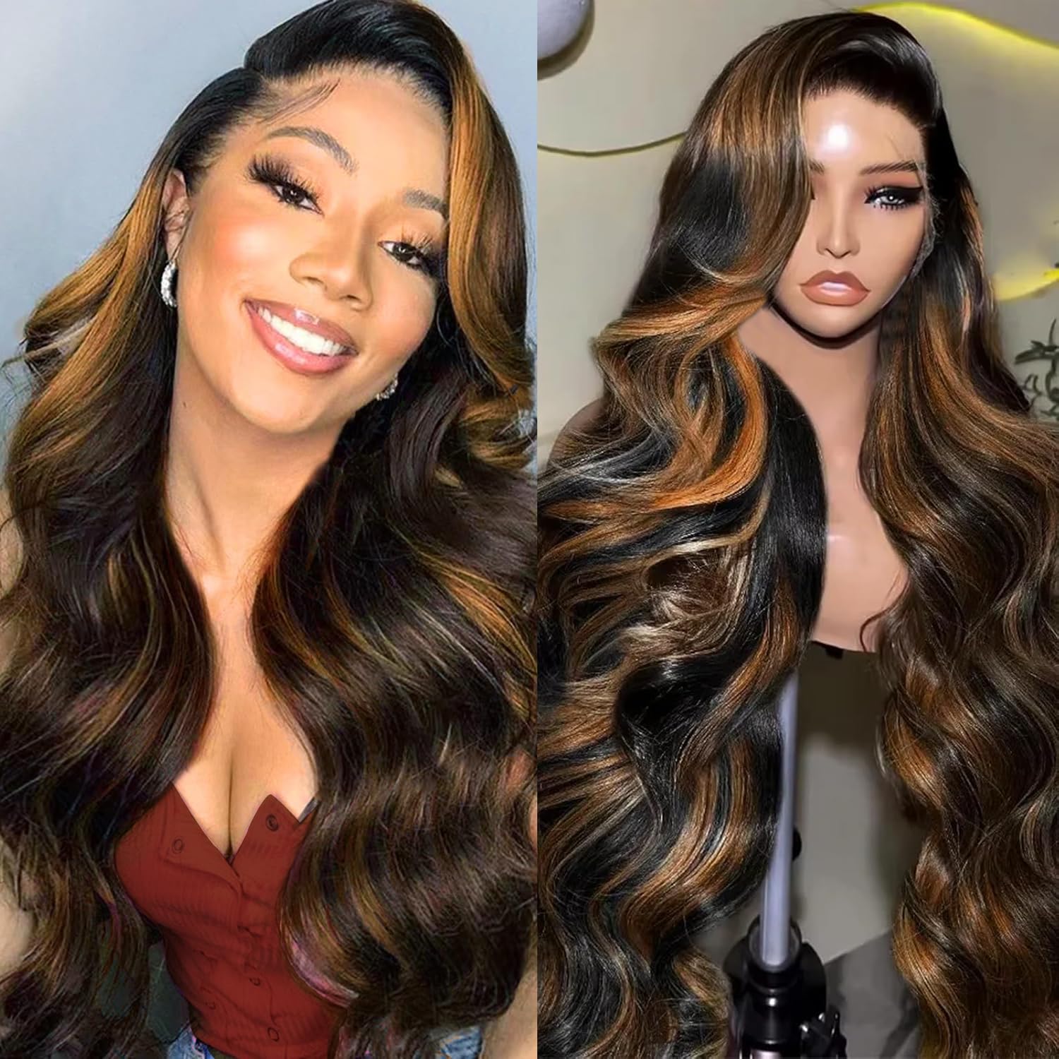 IDHERE Ombre 13x4 Body Wave Human Hair Wig