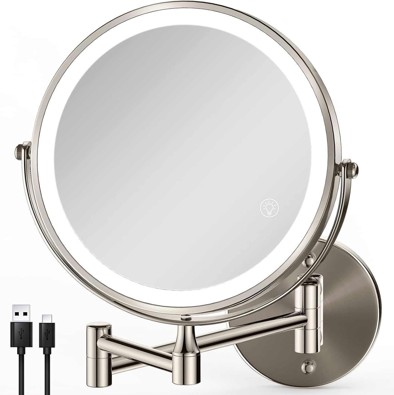 GREENFROM Rechargeable Wall Mounted Makeup Mirror