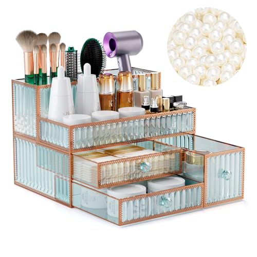Youdepot Tempered Glass Vanity Organizer