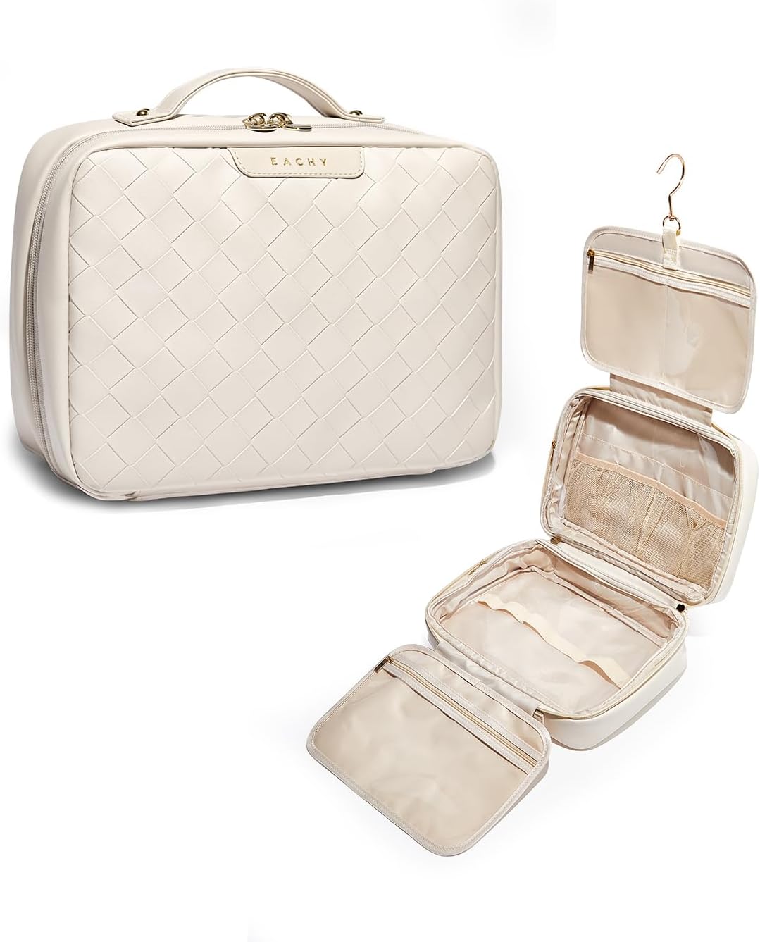 EACHY Travel Toiletry Bag (Plait White)