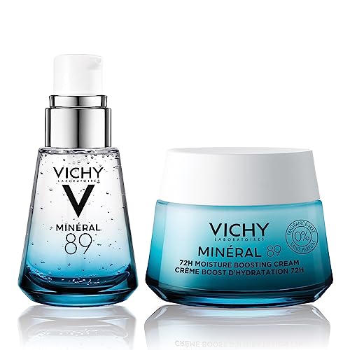 Vichy Mineral 89 Fragrance Free Cream, Moisture Boosting Cream with Hyaluronic Acid, Daily Face Moisturizer, Available in 3 Formulas For All Skin Types, Dry & Sensitive Skin & Mattifying for Oily Skin