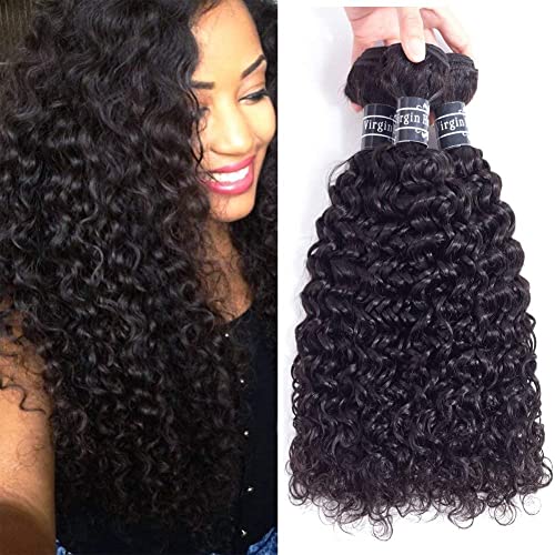 Amella Hair 8A Brazilian Virgin Kinky Curly Human Hair Bundles 18 18 18 280g Deep Wave Curly Bundles Human Hair 100% Unprocessed Kinky Curly Bundles Human Hair Natural Black