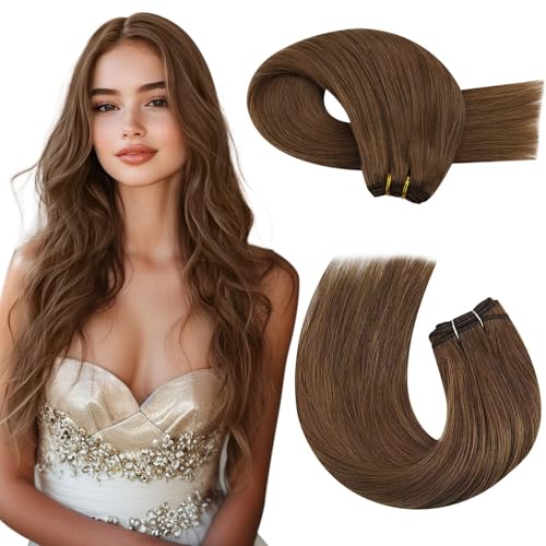 Moresoo Sew in Hair Extensions Real Human Hair Remy Straight Weft