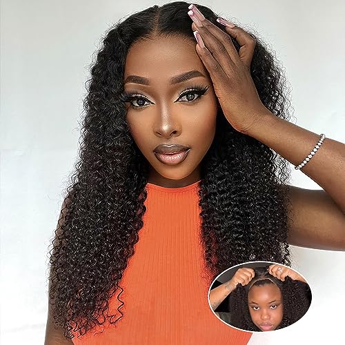 FACMOOD Wear and Go Kinky Curly Glueless Wig
