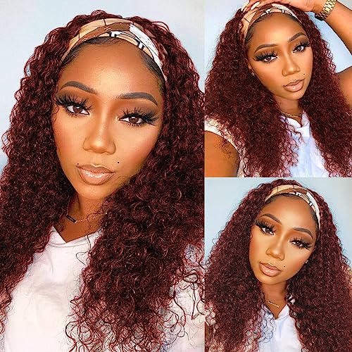 Deep Wave Headband Wig Human Hair 18 Inch