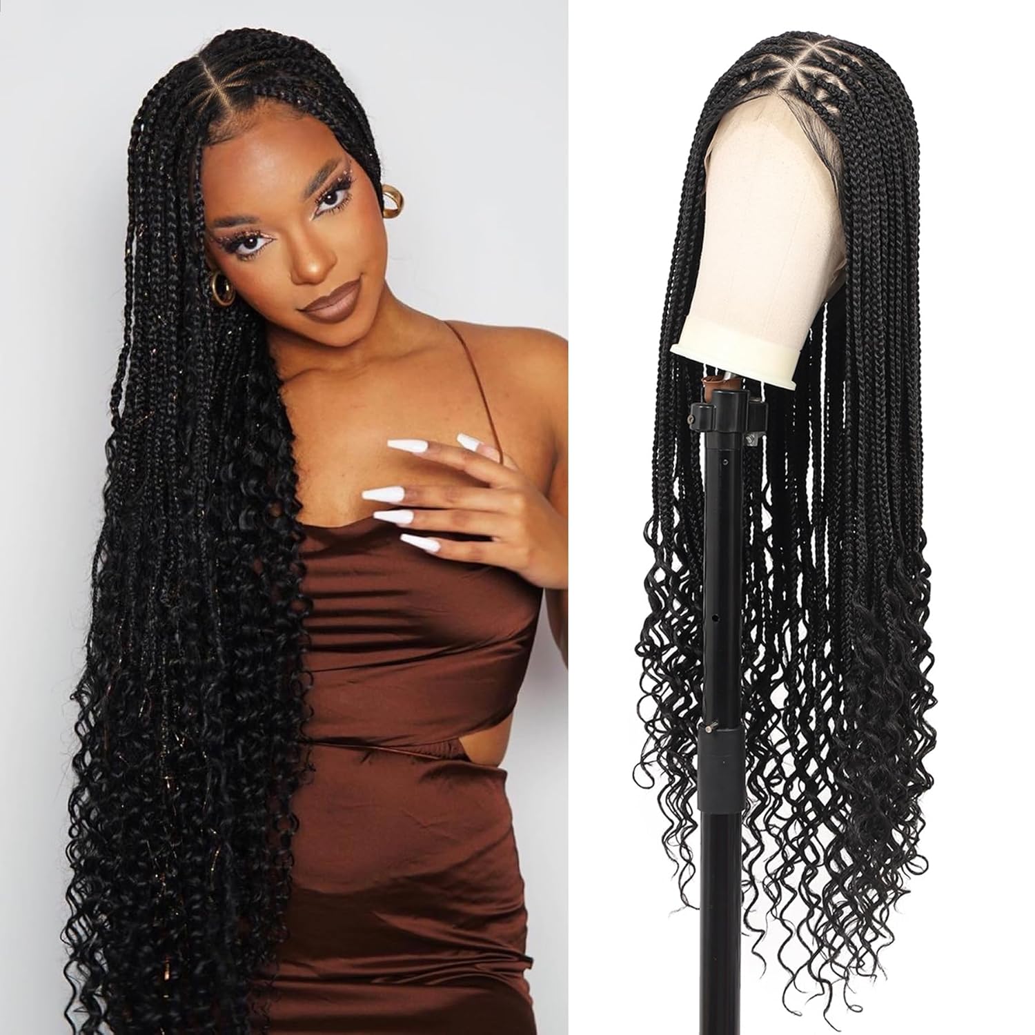 Lexqui 36" 360 HD Full Lace Braided Wig