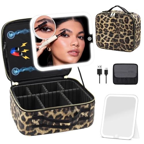 Jadazror Magnetic Detachable Lighted Mirror Bag