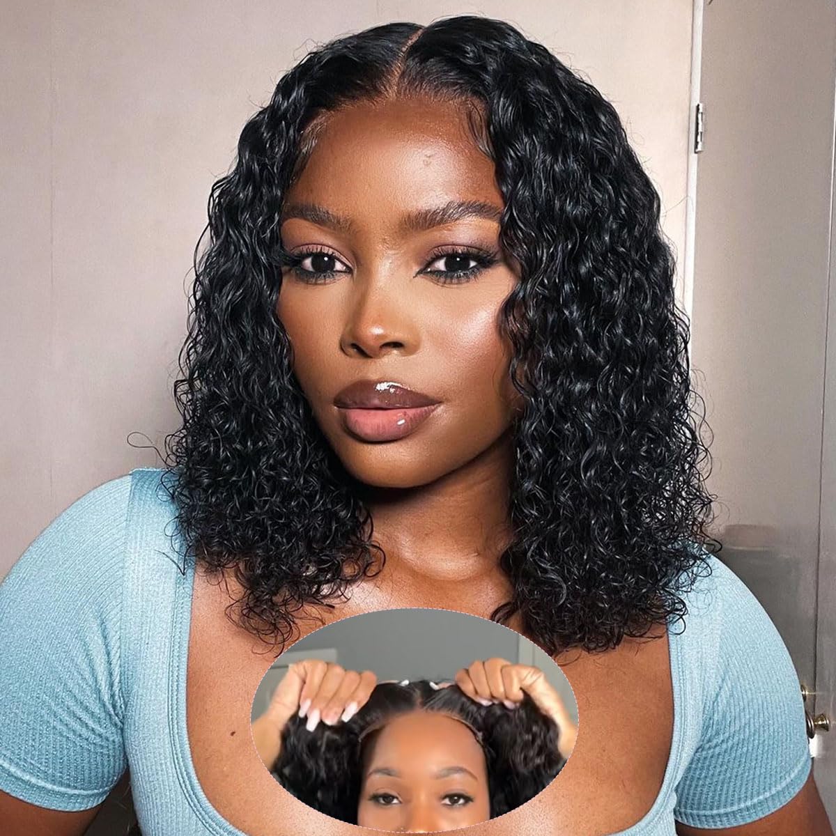Glueless Curly Bob Wig
