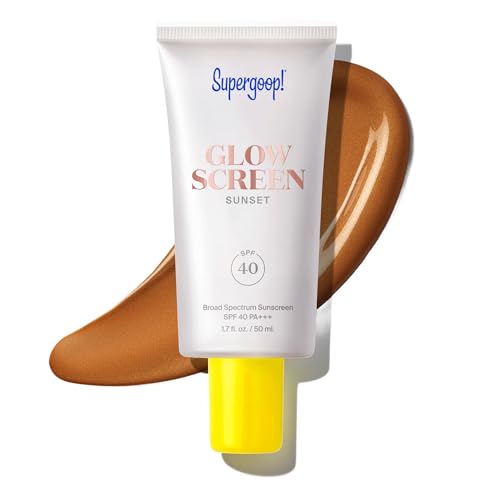 Supergoop! Glowscreen SPF 40, Sunset (Deep Bronze Glow) - 1.7 fl oz - Glowy Primer + Broad Spectrum Tinted Sunscreen - Helps Filter Blue Light - Hydration - Hyaluronic Acid & Vitamin B5