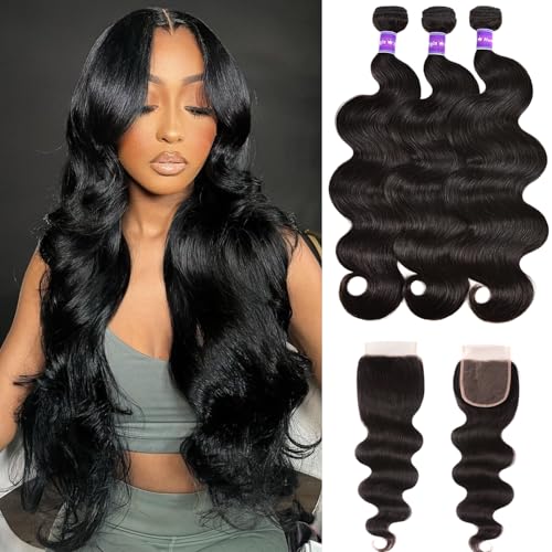 feiyunpanda Body Wave Bundles w/ Closure
