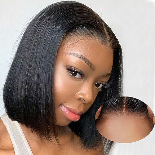 Wear and Go Glueless Bob Wigs Human Hair (8 Inch)