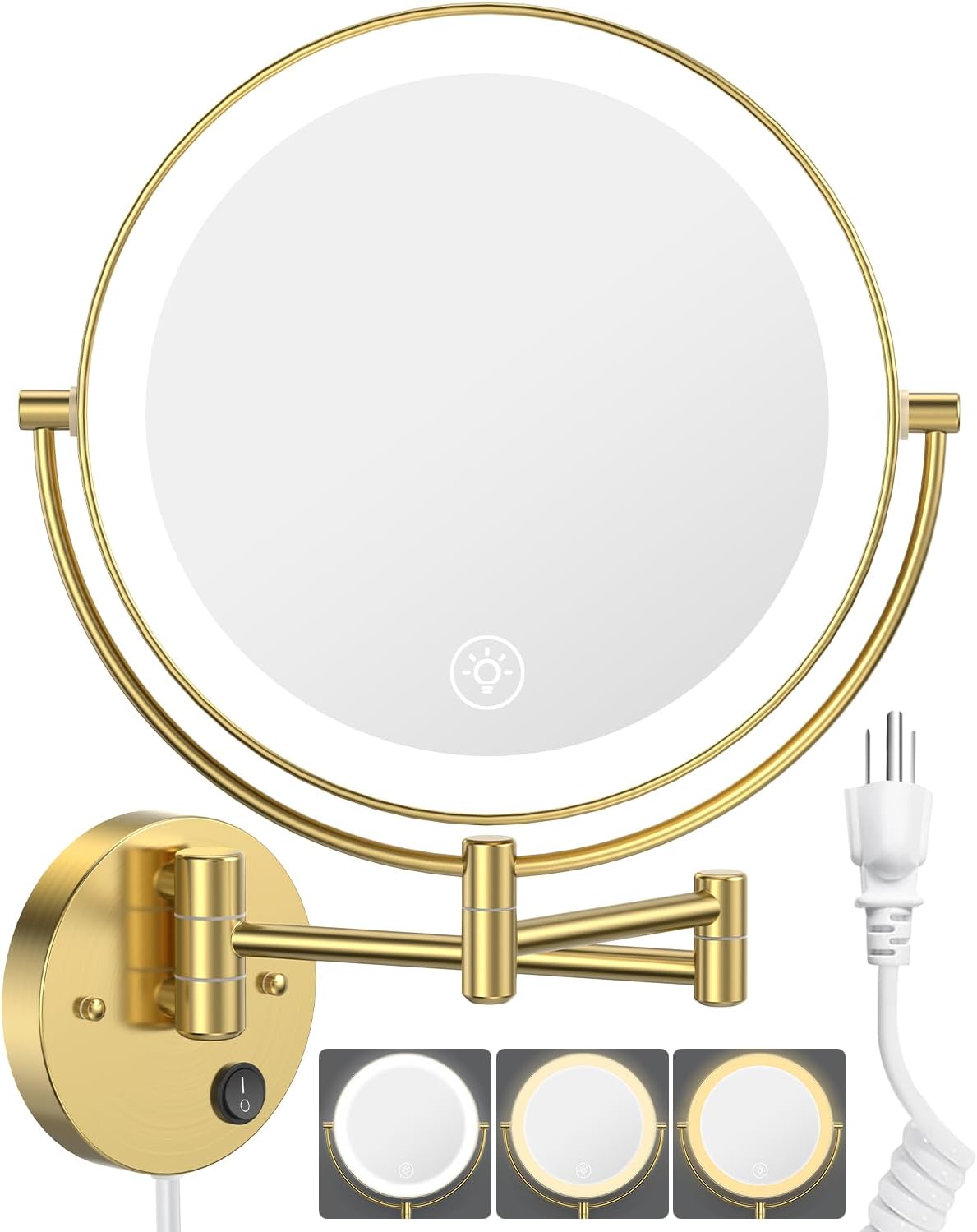 Benbilry 9" Gold Wall Mounted Mirror