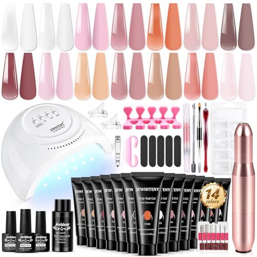 JEWHITENY 14 pcs Poly Gel Nail Extension Kit