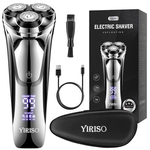 Electric Razor for Men, Mens Electric Shavers, Wet & Dry Shaver with Pop-up Trimmer, USB-C Rechargeable Waterproof Portable Shaver with LCD Display/Travel Organizer/Travel Lock Ideal Men Gift