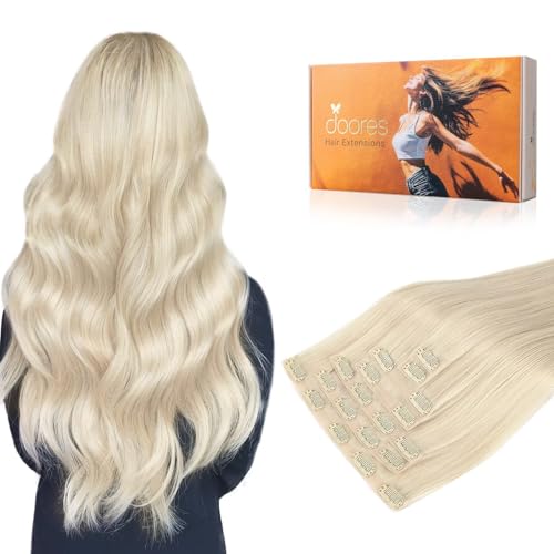 DOORES Seamless Human Hair Clip in Extensions
